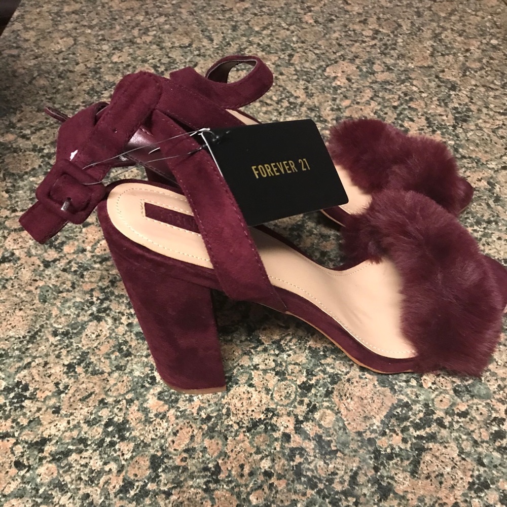 Burgundy Box Heel shoes. Brand New w/ tags